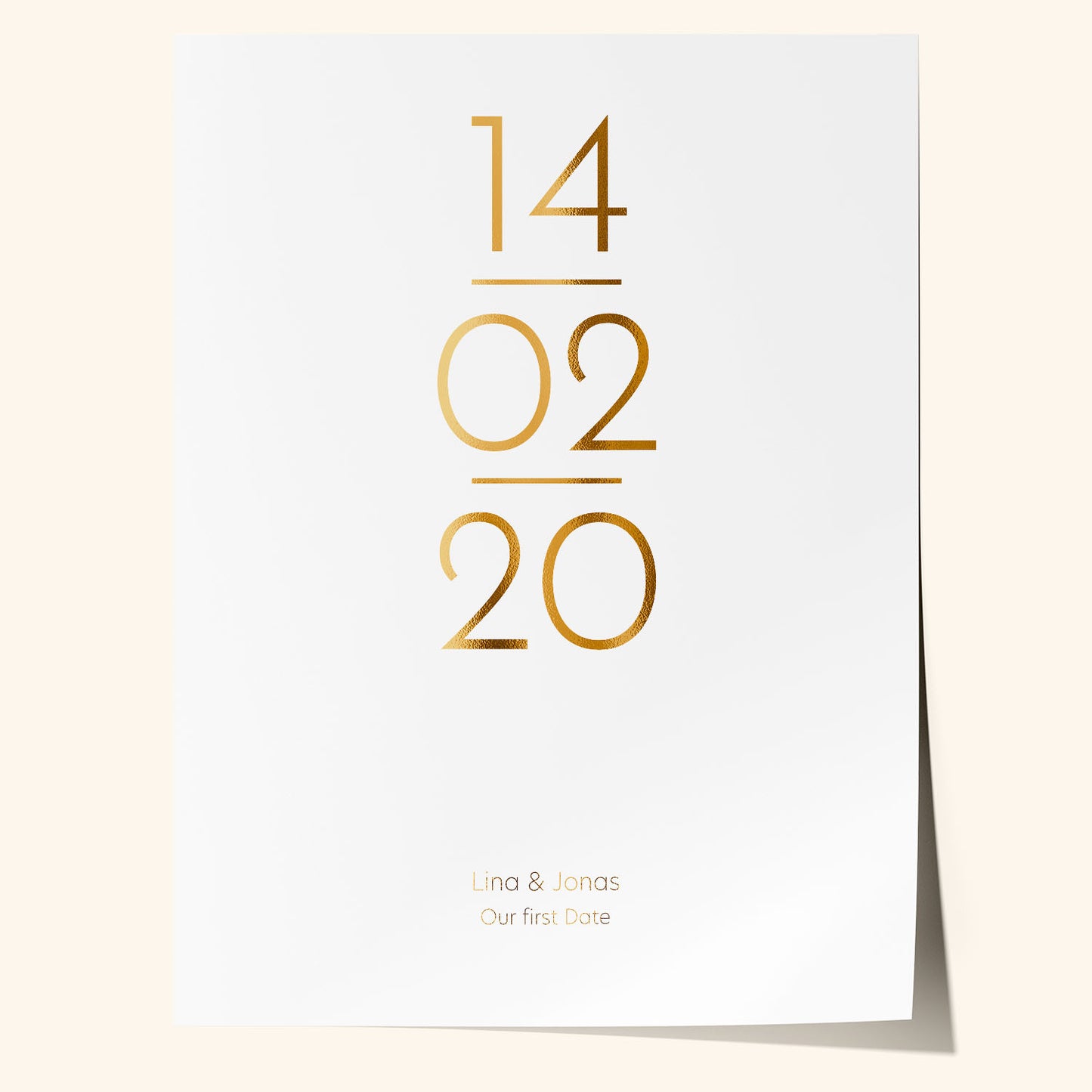 Datum – Personalisiertes Bild mit Goldfolie