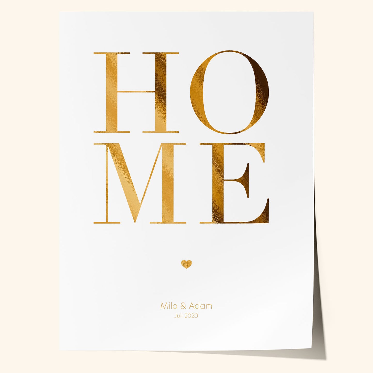 Home – Personalisiertes Bild mit Goldfolie